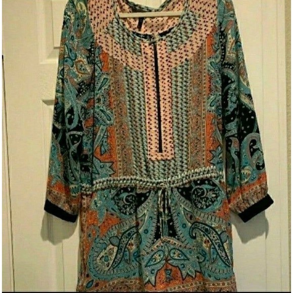 BCBGMAXAZRIA ROMPER BOHO HIPPIE ROMPER SCARF PRINT SIZE MEDIUM WOMEN MEDIUM NWOT - Picture 8 of 11